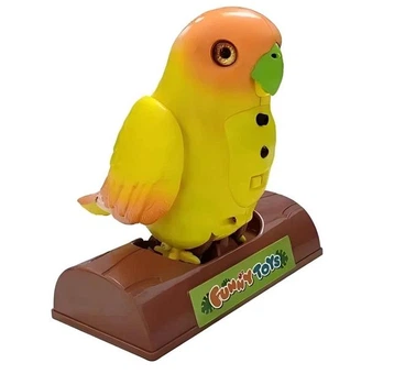 Інтерактивна навчальна іграшка-папуга Funny Parrot з функцією запису голосу та жестовим керуванням з USB зарядкою Жовтий