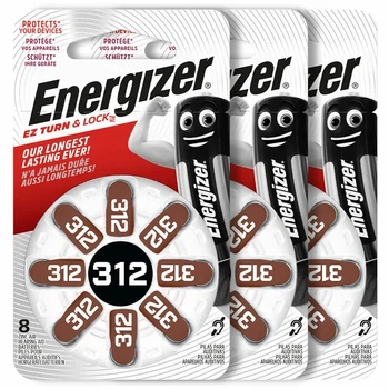 Батарейка ZA312 Energizer Zinc Air PR41 1,45 V-24 ШТУКИ (срок до 05.2029)