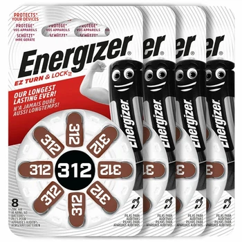 Батарейка ZA312 Energizer Zinc Air PR41 1,45 V-32 ШТУКИ (термін до 05.2029)-для слухових апаратів