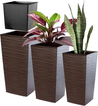 Набір садових горщиків Kadax Tuluza Мокко 3 шт (K8075)