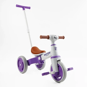 Детский трехколесный велосипед Best Trike LB с родительской ручкой (Фиолетовый)
