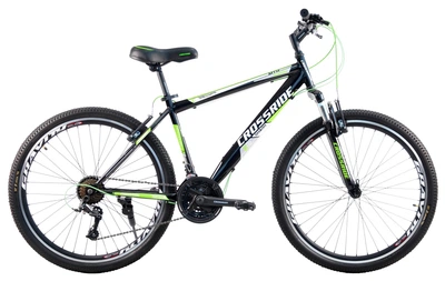 Велосипед горный 26 дюймов Crossride Shark, рама 17" (Черно-зеленый)