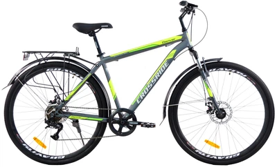Велосипед городской 28 дюймов Crossride Denver с багажником, рама 19" (Серый)