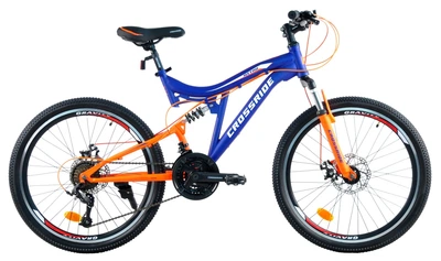 Велосипед горный подростковый Crossride Nitro 24 дюйма, рама 11" (Синий)