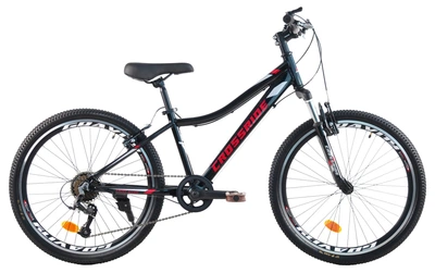 Велосипед гірський підлітковий Crossride Cross V-brake 24 дюйми алюмінієвий, рама 13" (Чорно-червоний)