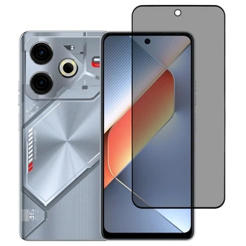 Защитное стекло Fiji Privacy для Tecno POVA 6 Neo (LI6) антишпион Anti-peeping полная проклейка черный