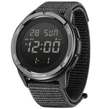 Мужские цифровые часы NORTH EDGE TERRAX, спортивные, водонепроницаемые 50 м, с подсветкой и секундомером