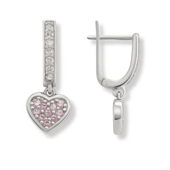 Серьги серебряные Сердце с россыпью Silver Style (226112.15 sku:2300103691463)