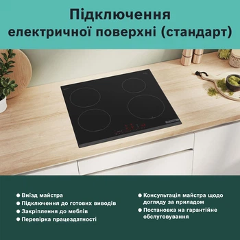 Підключення електричних варильних поверхонь (стандарт)