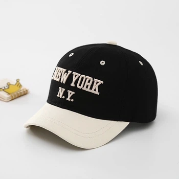 Кепка бейсболка черная с белым козырьком «NEW YORK N.Y.», черная
