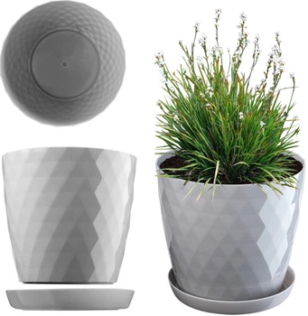 Квітковий горщик з підставкою Kadax Amily 30 см Сірий (K946)