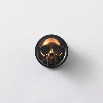 Тунелі металеві чорні Череп (1 шт) 14mm