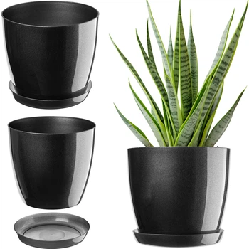 Квітковий горщик з підставкою Kadax 28 см Графітовий (K1337)