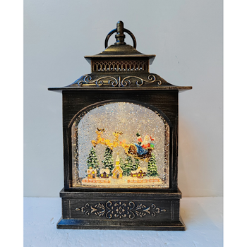 Новогодний ночник XMAS WDL-24007A винтажный фонарь с Сантой и оленями, декоративная LED лампа с тёплым светом