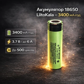 Акумулятор LiitoKala 18650 Li-Ion Lii-34B-JT 3400 мАч Японія