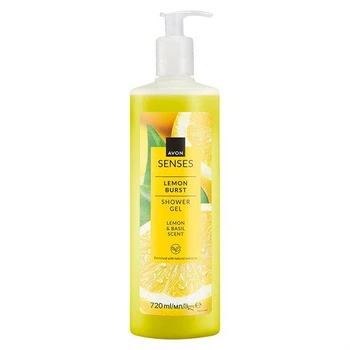 Гель для душу Avon Senses "Цитрусовий заряд"( лимон,базилік) 720мл