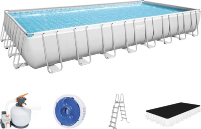 Басейн каркасний прямокутний Bestway Power Steel 956 х 488 х 132 см - білий