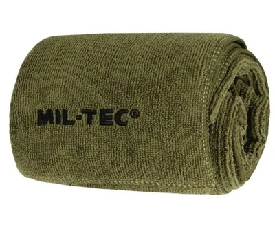 Рушник швидковисихаючий Mil-Tec 60 см х 120 см Олива з мікрофібри з петлею для підвішування в комплекті мішок