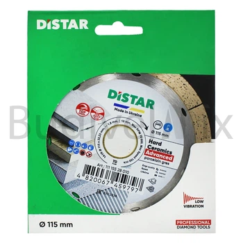 Диск алмазний відрізний DiStar 1A1R Hard Ceramics Advanced 115x1,6x10x22,23 мм суцільний