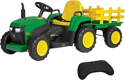 Трактор з причепом Peg-Perego John Deere Farm Power з пультом зелений (OR 0120)