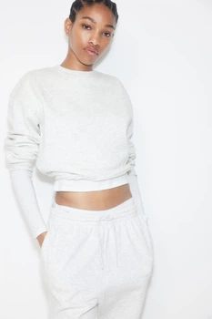 Свитшот из хлопка H&M 1261217003c48 XS серый (100002583)