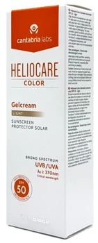 Тональний сонцезахисний гель крем SPF 50 для нормальної та сухої шкіри Heliocare Color Gelcream Cantabria Labs 50 мл Light