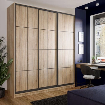 Шкаф купе трехдверный LOFT (177.5х45х240) Дуб сонома