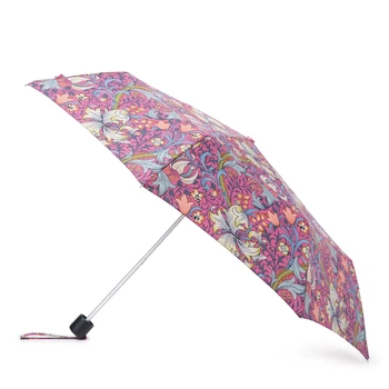 Женский зонт Fulton L907 Morris & Co. Minilite-2 UV Golden Lily Pink (Золотые лилии)