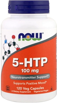 Аминокислота Now Foods 5-HTP (Гидрокситриптофан) 100 мг 120 гелевых капсул (733739001061)