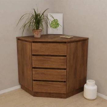 Кутовий комод Тіса-меблі АКМ-346 80х90х80 Горіх лісовий