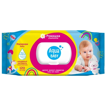 Влажные салфетки AquaBaby chamomile 120 шт