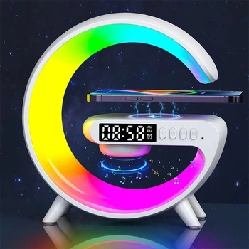 Ночник аккумуляторный с часами G63 Smart Light Sound Machine WHITE