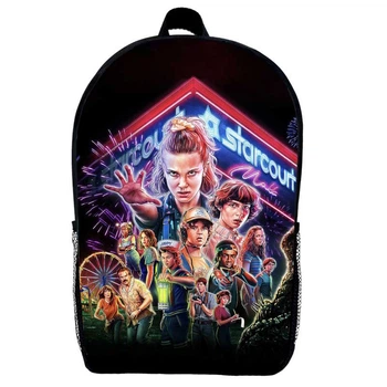 Рюкзак школьный Очень странные дела (School Gear bag Stranger Things 014) черный, 39 х 27 х 14 см