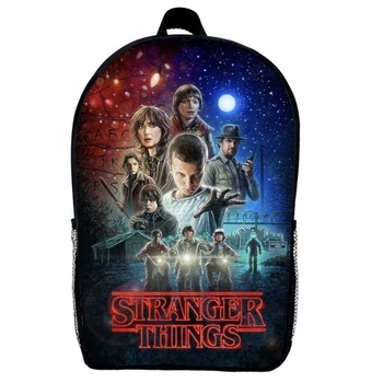 Рюкзак школьный Очень странные дела (School Gear bag Stranger Things 013) черный, 39 х 27 х 14 см