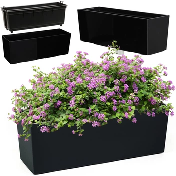 Балконний ящик з вставкою Kadax Fontana 19 х 56 см Чорний (K4050)