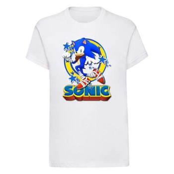 Футболка дитяча біла з принтом Sonic Сонік DM-1842 134 см