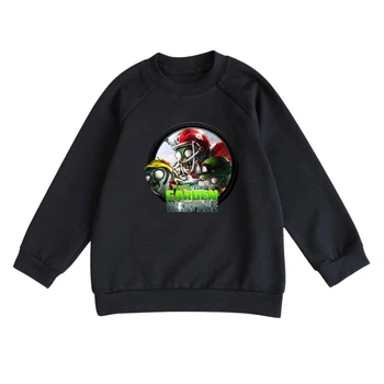Свитшот детский черный с принтом Plants vs Zombies Растения против зомби DM-18300 122 см