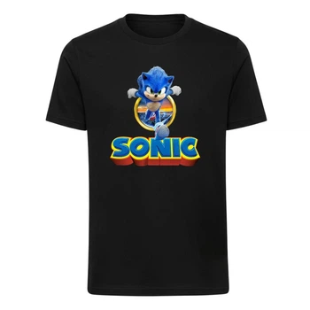 Футболка дитяча чорна з принтом Sonic Сонік DM-18455 152 см