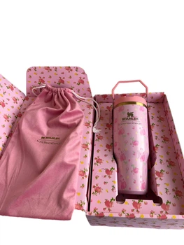 Термокружка Stanley Love Shack Fancy 30 oz (887 мл) у подарунковій коробці рожевий з квітами