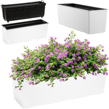 Балконний ящик з вставкою Kadax Treviso 19 х 56 см Білий (K3864)