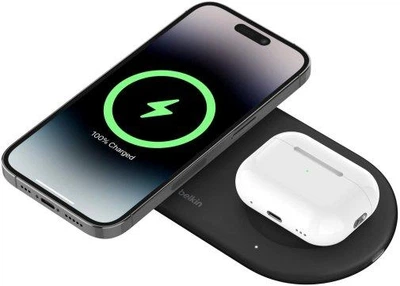 Бездротовий зарядний пристрій Belkin Boost Charge Pro 2-in-1 Qi2 15W Black (WIZ021VFBK)