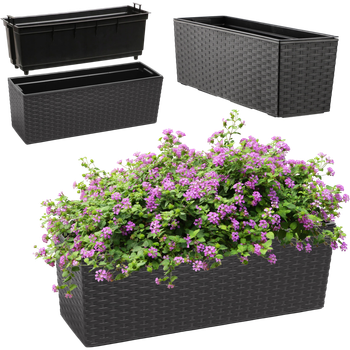 Балконний ящик з вставкою Kadax Murano 19 х 56 см Чорний (K3873)