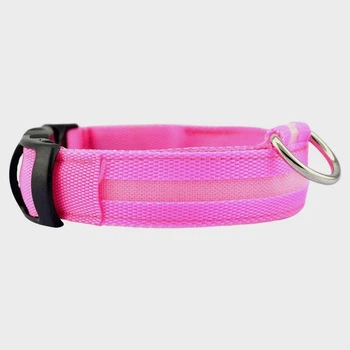 LED-нашийник для собак і котів USB GLOW Pink (S) — світиться, перезаряджається, безпечні прогулянки