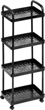 Regał na kółkach Vilde 4-poziomowy 30 x 21 x 86 cm Czarny (5904316490935)