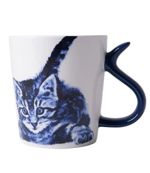 Чашка HEINEN DELFTS BLAUW Грайливе кошеня біла 300 мл