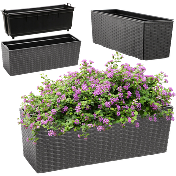 Балконний ящик з вставкою Kadax Murano 19 х 56 см Графітовий (K3875)