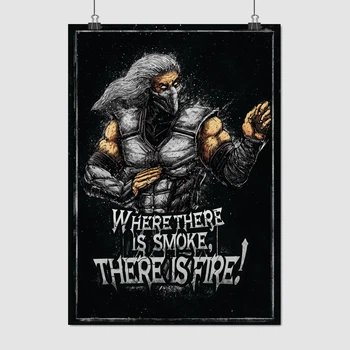 Постер Мортал Комбат, Смоук, Mortal Kombat, Smoke, A3 42×30 см (id0535)
