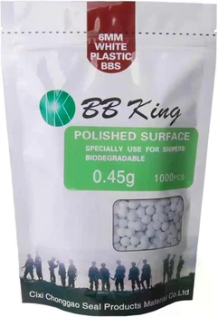Страйкбольні кульки BB King Biogradable 6 мм 0,45 г 1кг/уп