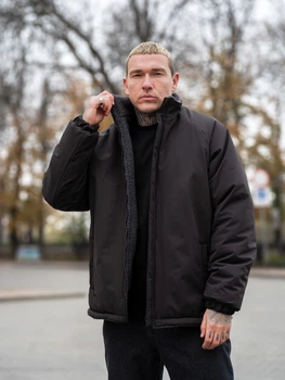 Куртка мужская зимняя двусторонняя курточка TEAMV Street Puff Черная XL