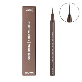 Лайнер для бровей ZOLA Eyebrow Liner Brown с моно-кистью коричневый